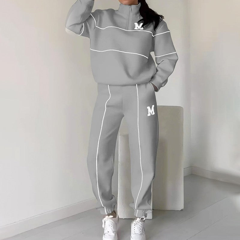 š„NEW HOT SALES - 50% OFFš„Women's Casual Letter M Long Sleeve Two Piece Set(Fabric upgrade)