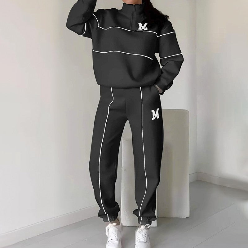 š„NEW HOT SALES - 50% OFFš„Women's Casual Letter M Long Sleeve Two Piece Set(Fabric upgrade)