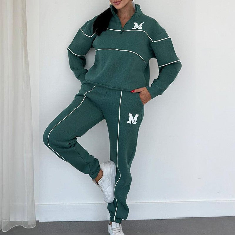 š„NEW HOT SALES - 50% OFFš„Women's Casual Letter M Long Sleeve Two Piece Set(Fabric upgrade)