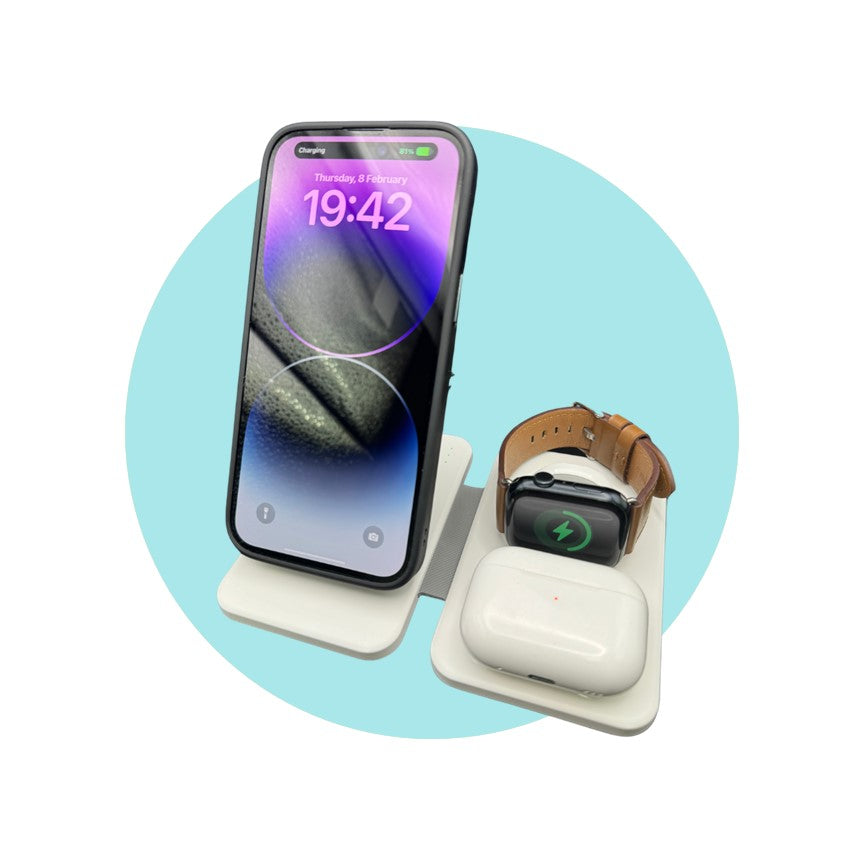 Wireless 3in1 Charging Station For Apple iPhone MagSafe