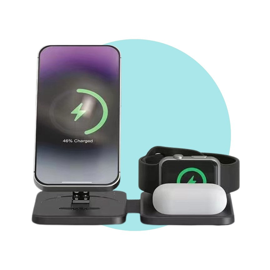 Wireless 3in1 Charging Station For Apple iPhone MagSafe