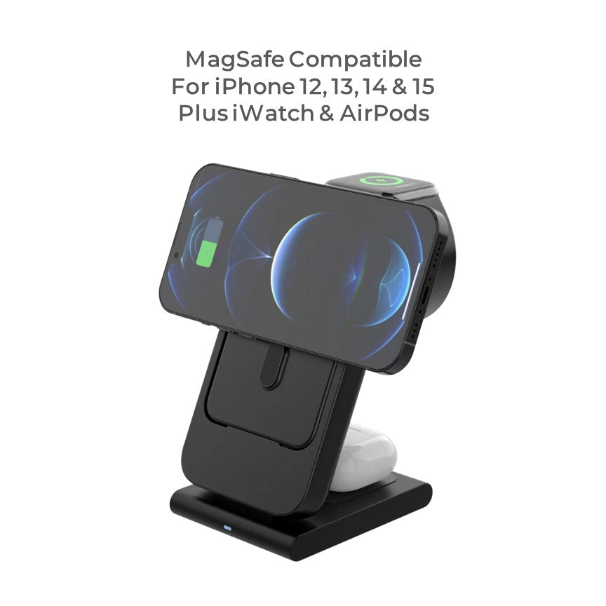 Apple Qi MagSafe Foldable Wireless Multi Charger With Removable Power Bank
