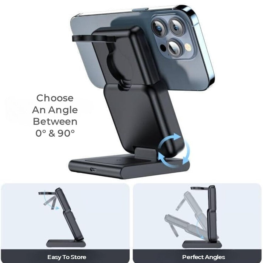 Apple Qi MagSafe Foldable Wireless Multi Charger With Removable Power Bank