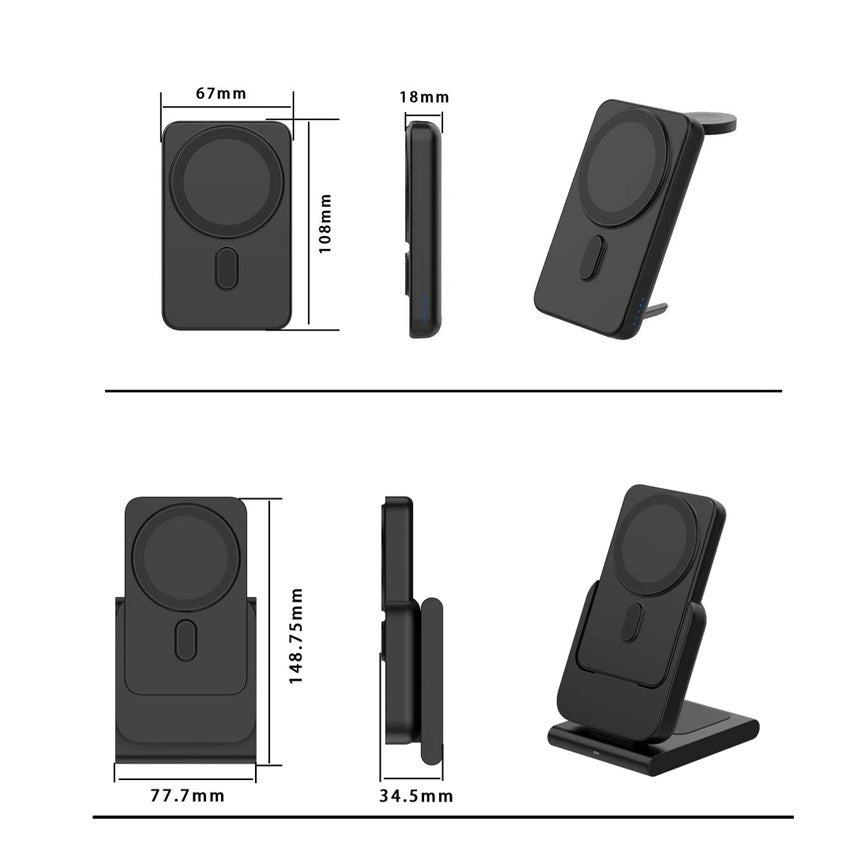Apple Qi MagSafe Foldable Wireless Multi Charger With Removable Power Bank