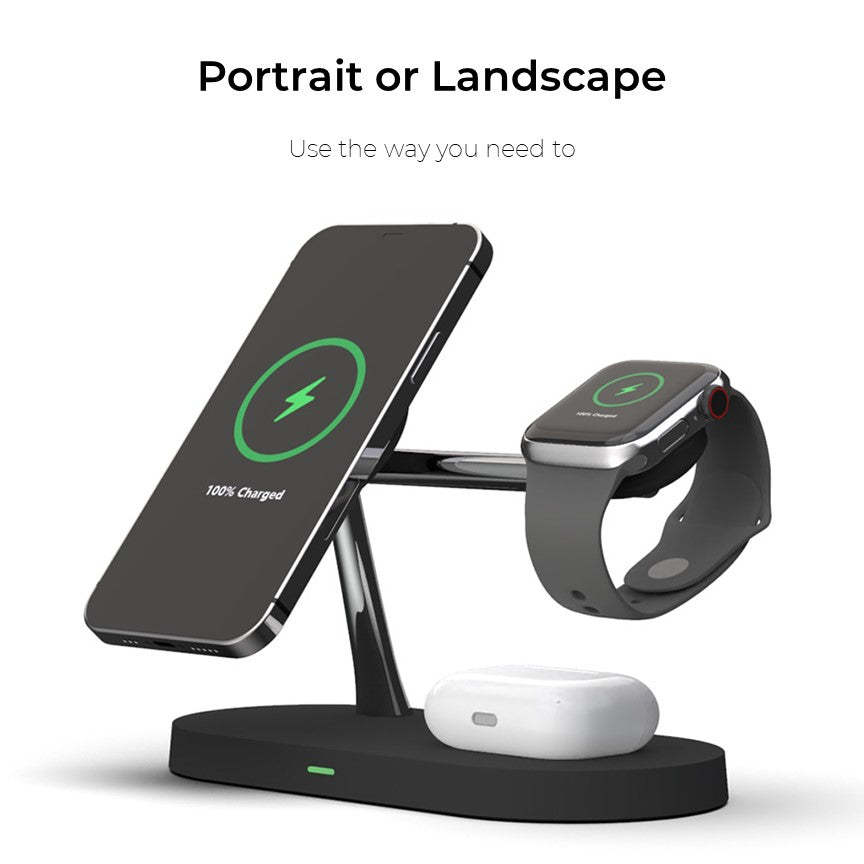 Apple 4in1 Qi MagSafe Wireless Multi Charger For iPhone, Watch & AirPods