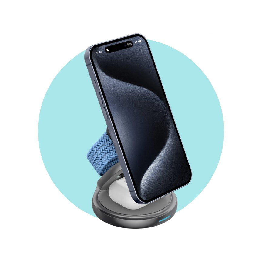 Apple 3in1 Qi MagSafe Wireless Foldable Multi Charger For iPhone, Watch & AirPods