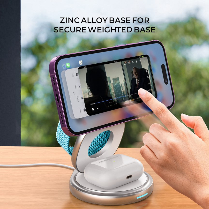 Apple 3in1 Qi MagSafe Wireless Foldable Multi Charger For iPhone, Watch & AirPods