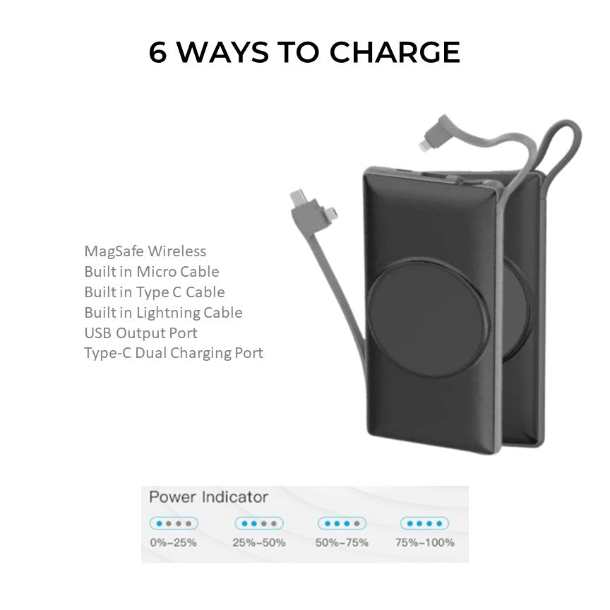 8 Qi MagSafe 10KmAh Power Banks with Touch Charge Docking Station
