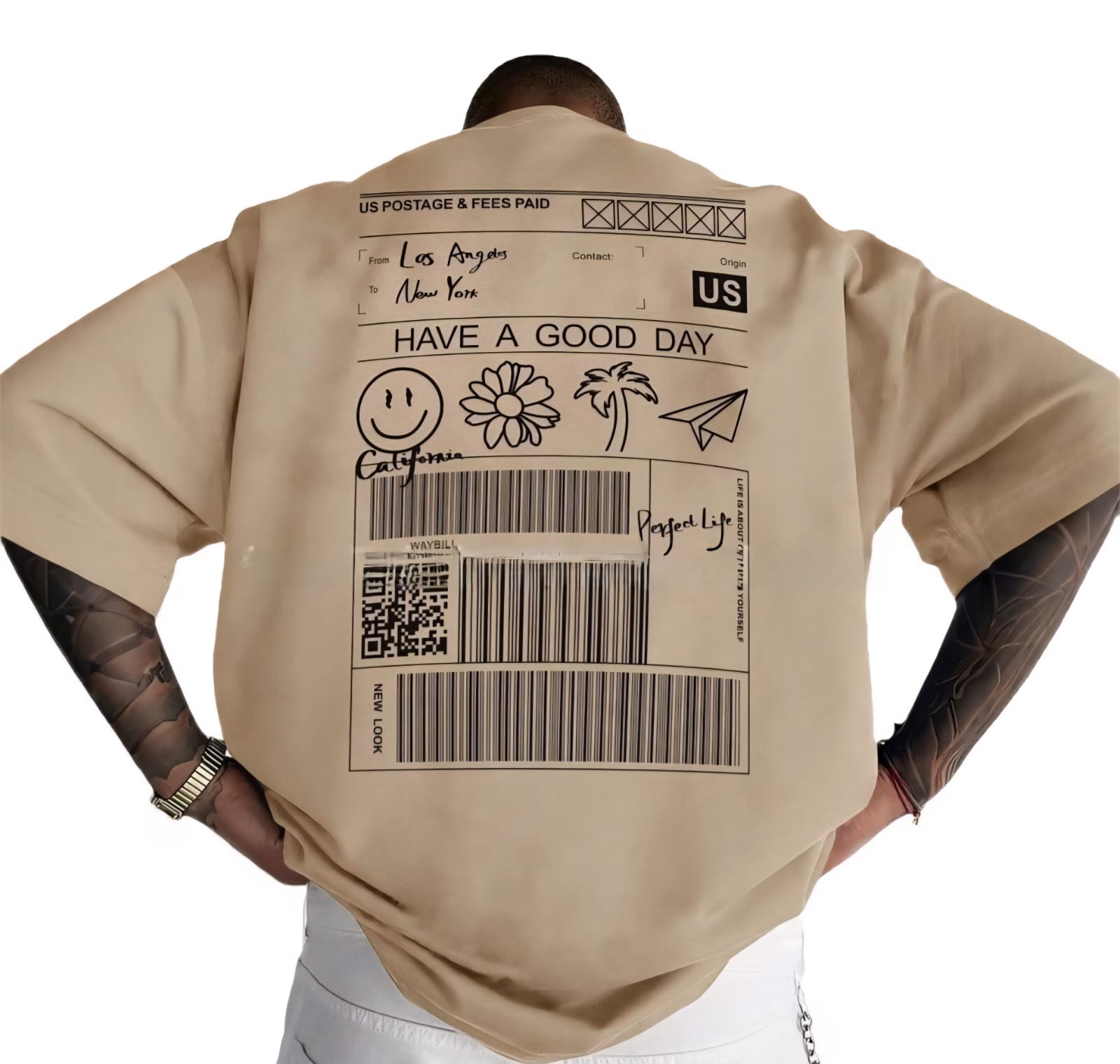 Have A Good Day Smiley Oversized Tee