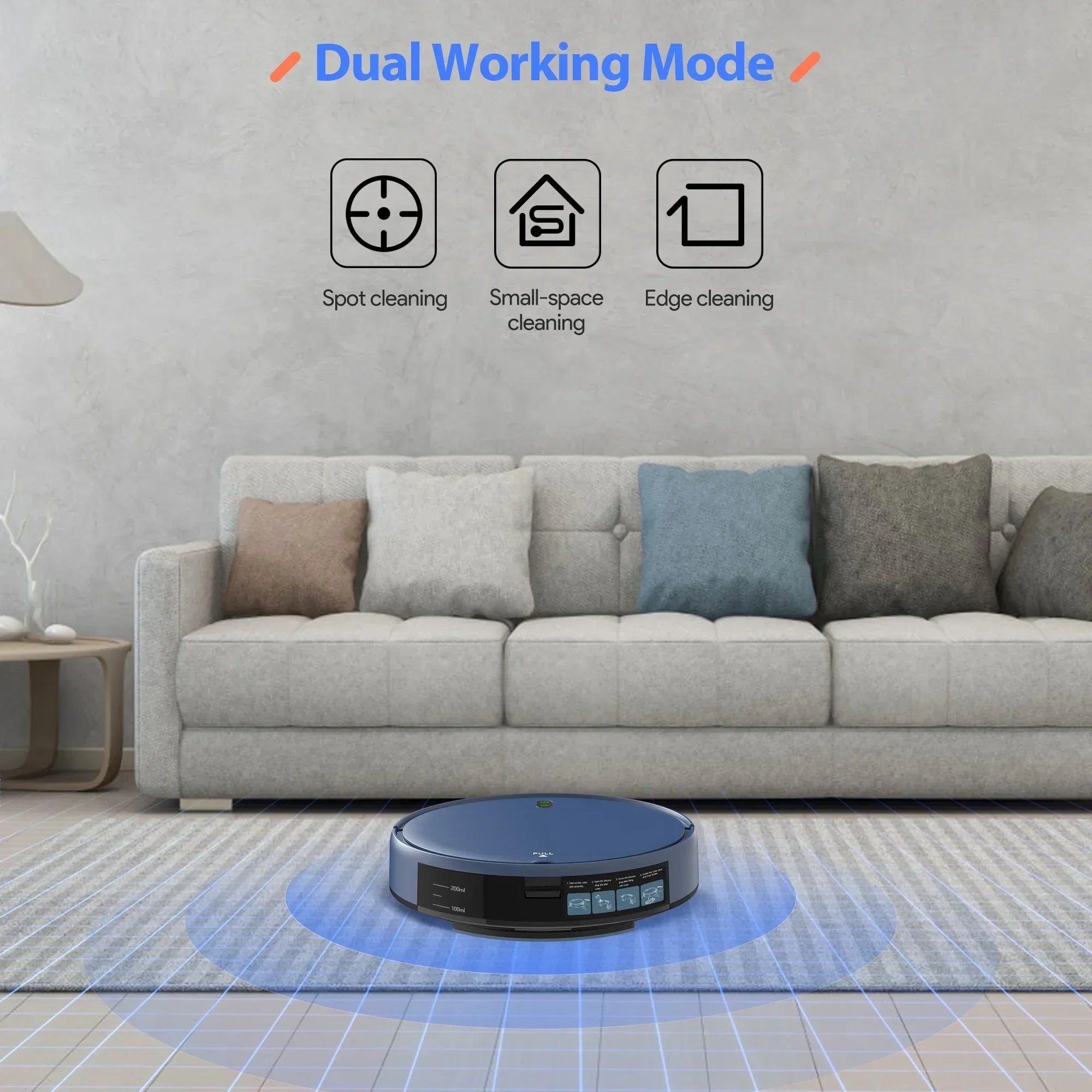 Robot Vacuum Cleaner 4500Pa Smart Home Sweeper Cleaning Machine