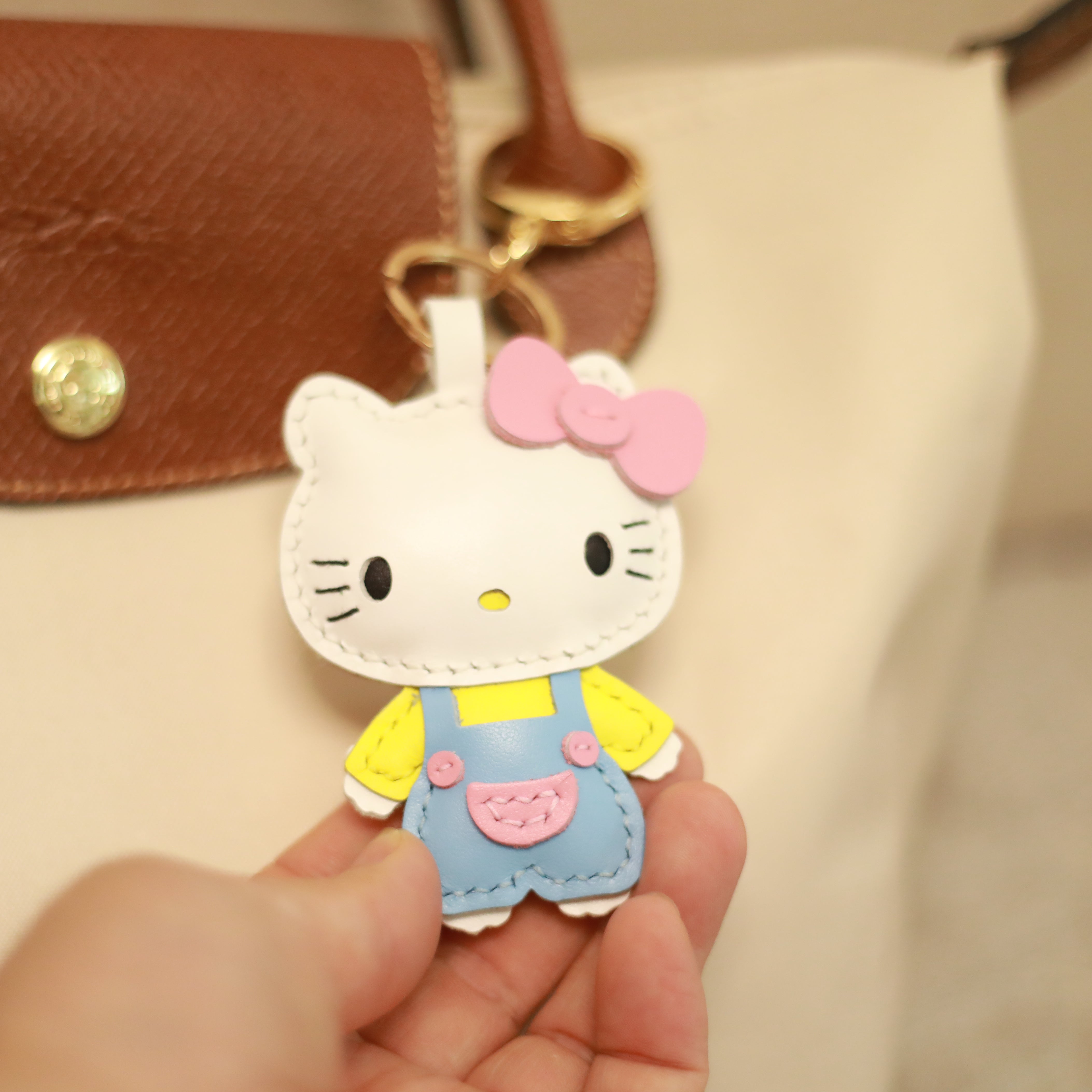 Cute Cat Handmade Leather Charm