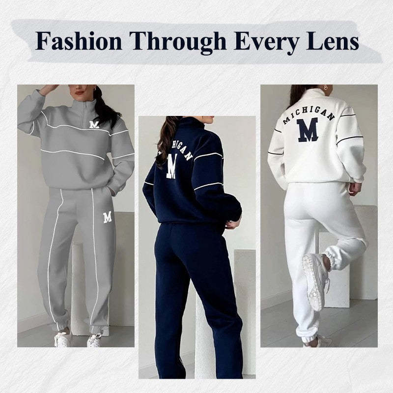 š„NEW HOT SALES - 50% OFFš„Women's Casual Letter M Long Sleeve Two Piece Set(Fabric upgrade)