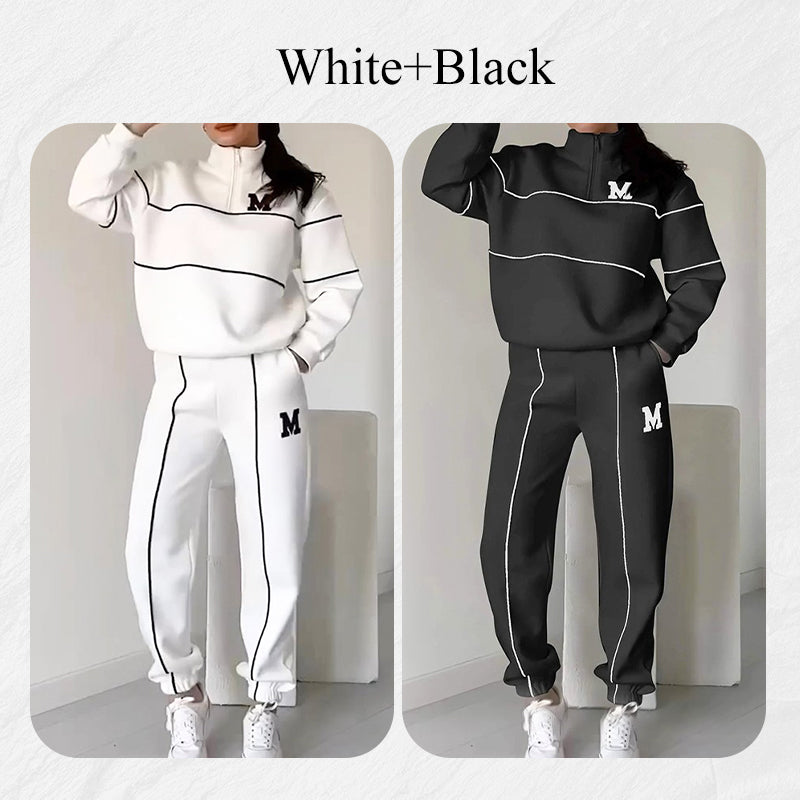 š„NEW HOT SALES - 50% OFFš„Women's Casual Letter M Long Sleeve Two Piece Set(Fabric upgrade)