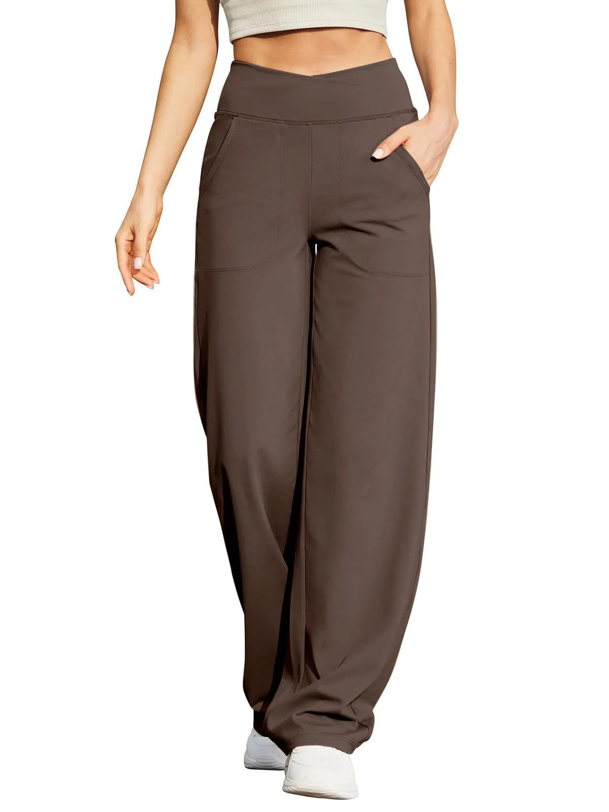 Women’s Stylish High Waist Pants with Pockets