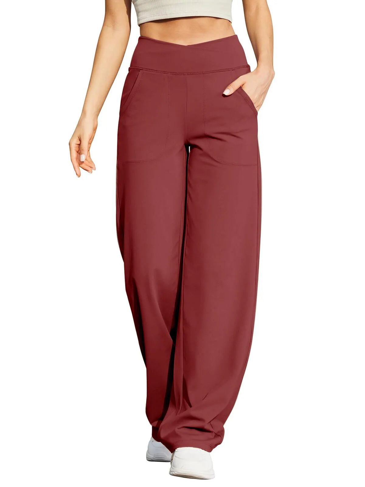 Women’s Stylish High Waist Pants with Pockets