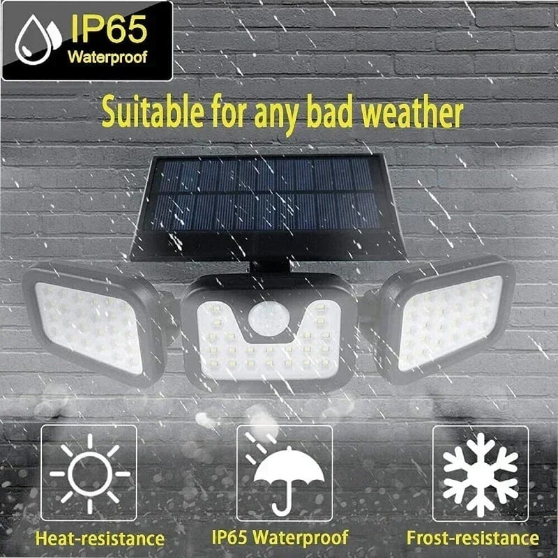 Upgraded Wide-Angle Solar Motion Sensor Light
