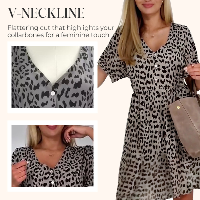 🔥Last Day Promotion 50% OFF💖Women's Casual V-Neck Short Sleeve Dress