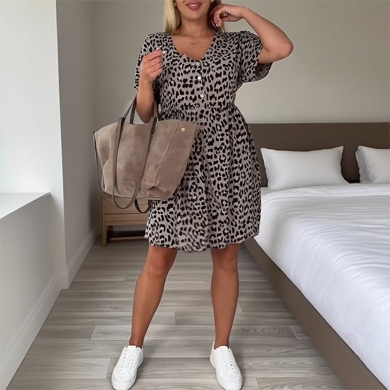 🔥Last Day Promotion 50% OFF💖Women's Casual V-Neck Short Sleeve Dress
