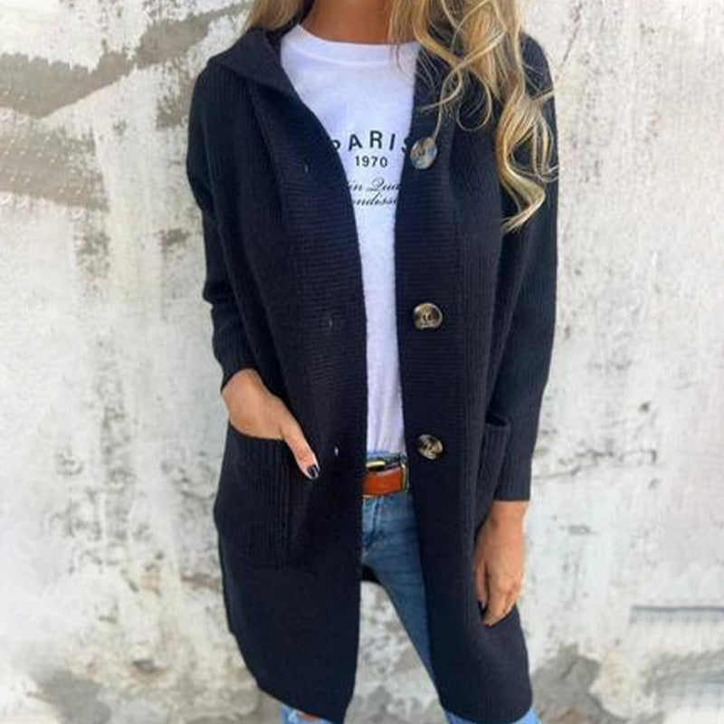 🍁Women's Button-Down Hooded Cardigan