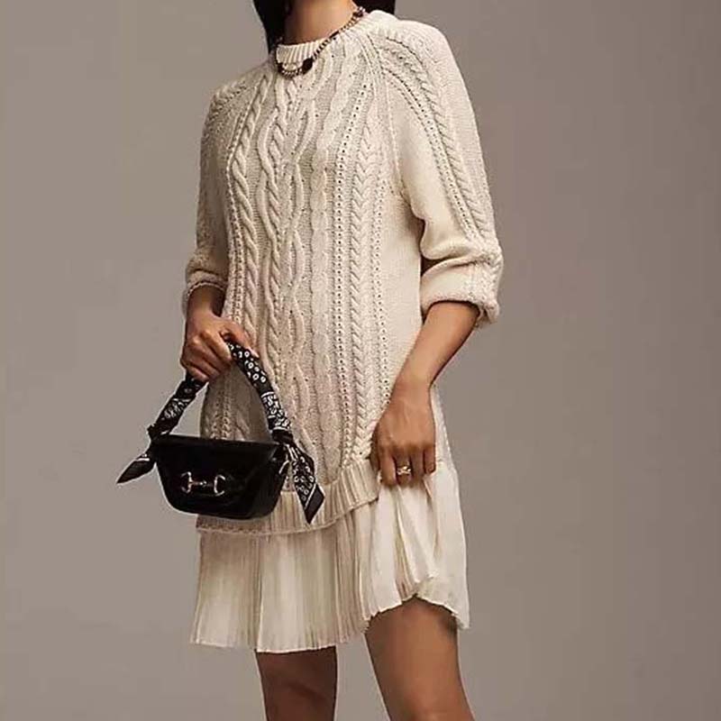 đź’—2025 Hot Saleđź’—Women's Cable-Knit Mini Sweater Dress