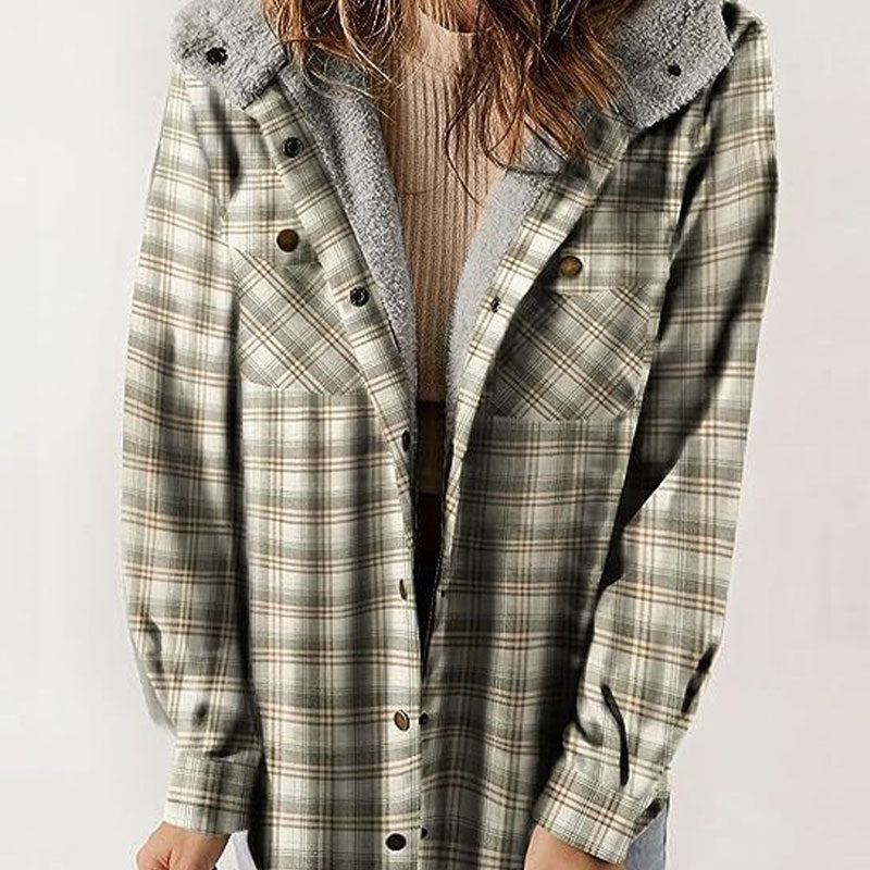 đ„ LAST DAY PROMOTION - 50%OFF đ„Women's Winter Trendy Plaid Hooded Jacket