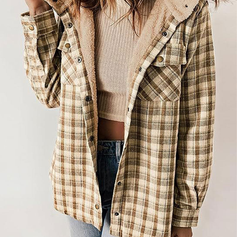 đ„ LAST DAY PROMOTION - 50%OFF đ„Women's Winter Trendy Plaid Hooded Jacket