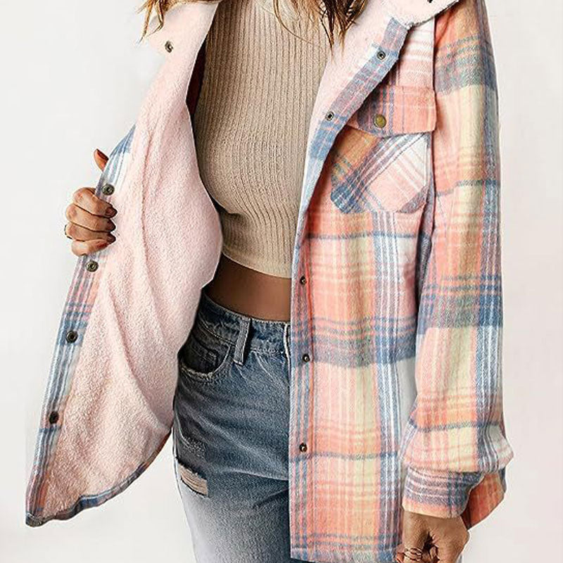 đ„ LAST DAY PROMOTION - 50%OFF đ„Women's Winter Trendy Plaid Hooded Jacket