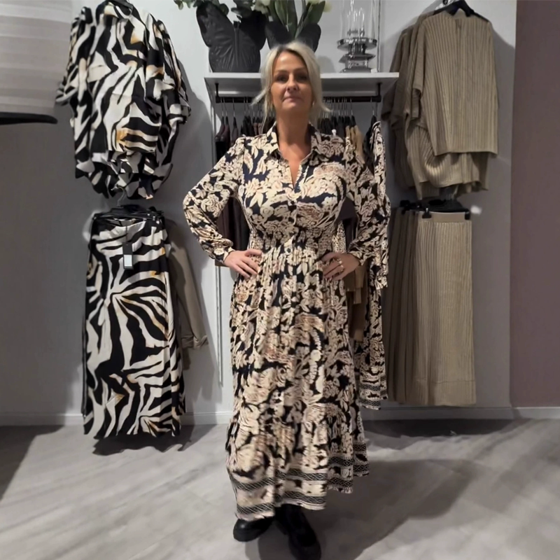 đHot Sale 50% OFFâłGraceful Floral Print Long Sleeve Dress