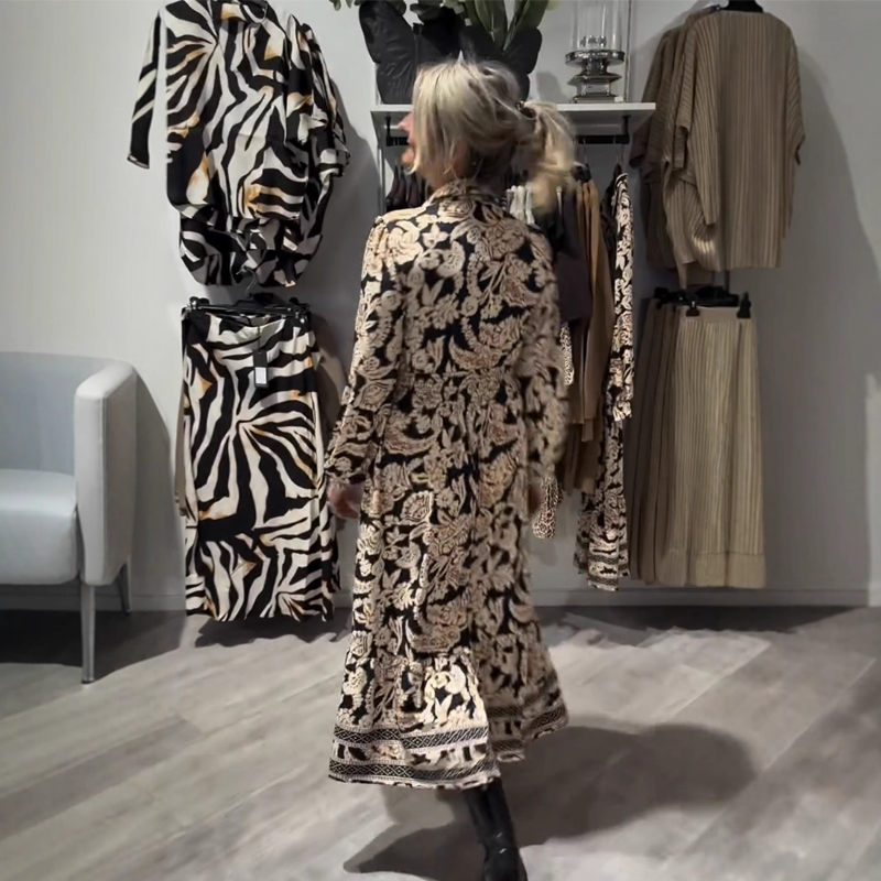 đHot Sale 50% OFFâłGraceful Floral Print Long Sleeve Dress
