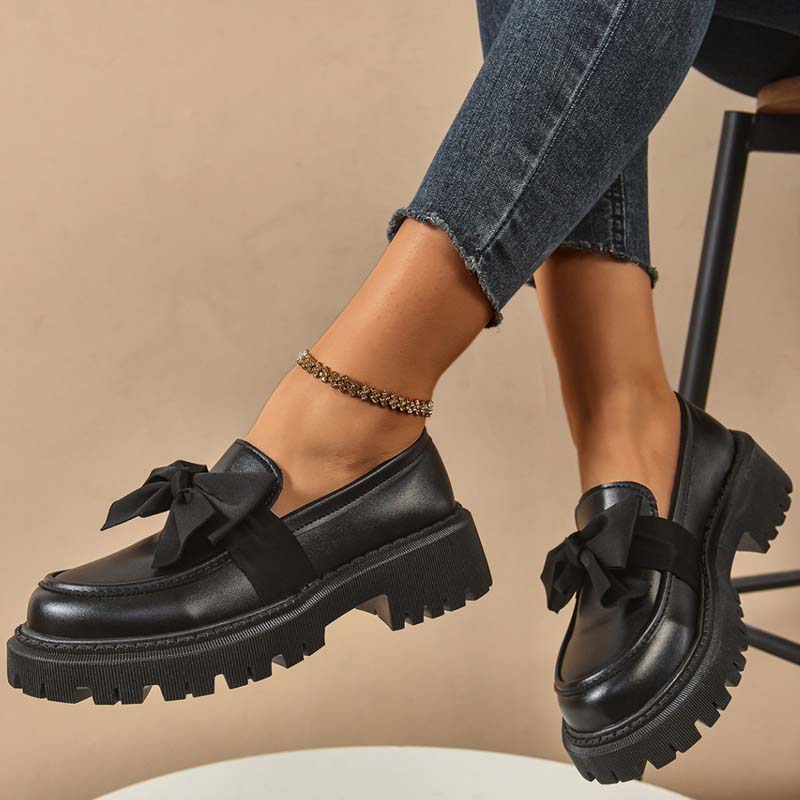 đź’ś LAST DAY PROMOTION - 50%OFF đź’ś Chic Sweet Platform Loafers with Bow