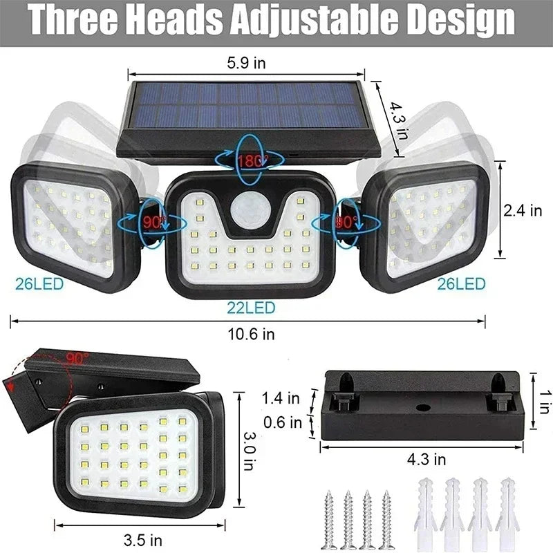 Upgraded Wide-Angle Solar Motion Sensor Light