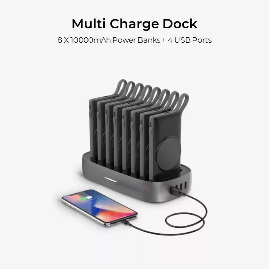 8 Qi MagSafe 10KmAh Power Banks with Touch Charge Docking Station