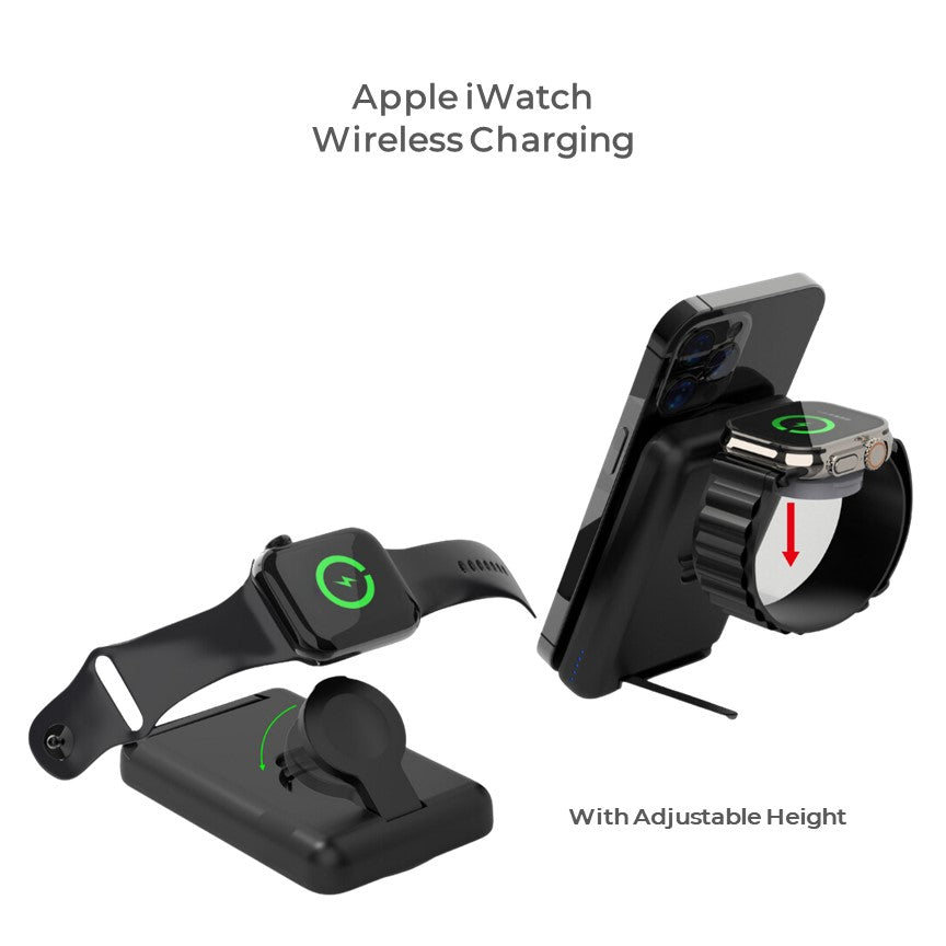 Apple Qi MagSafe Foldable Wireless Multi Charger With Removable Power Bank