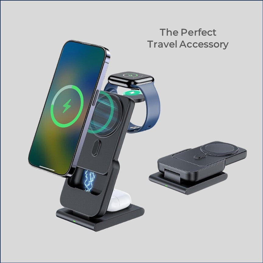 Apple Qi MagSafe Foldable Wireless Multi Charger With Removable Power Bank