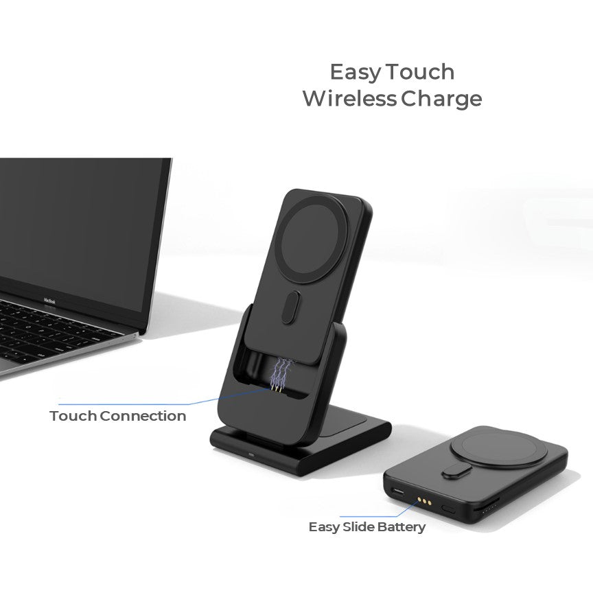 Apple Qi MagSafe Foldable Wireless Multi Charger With Removable Power Bank