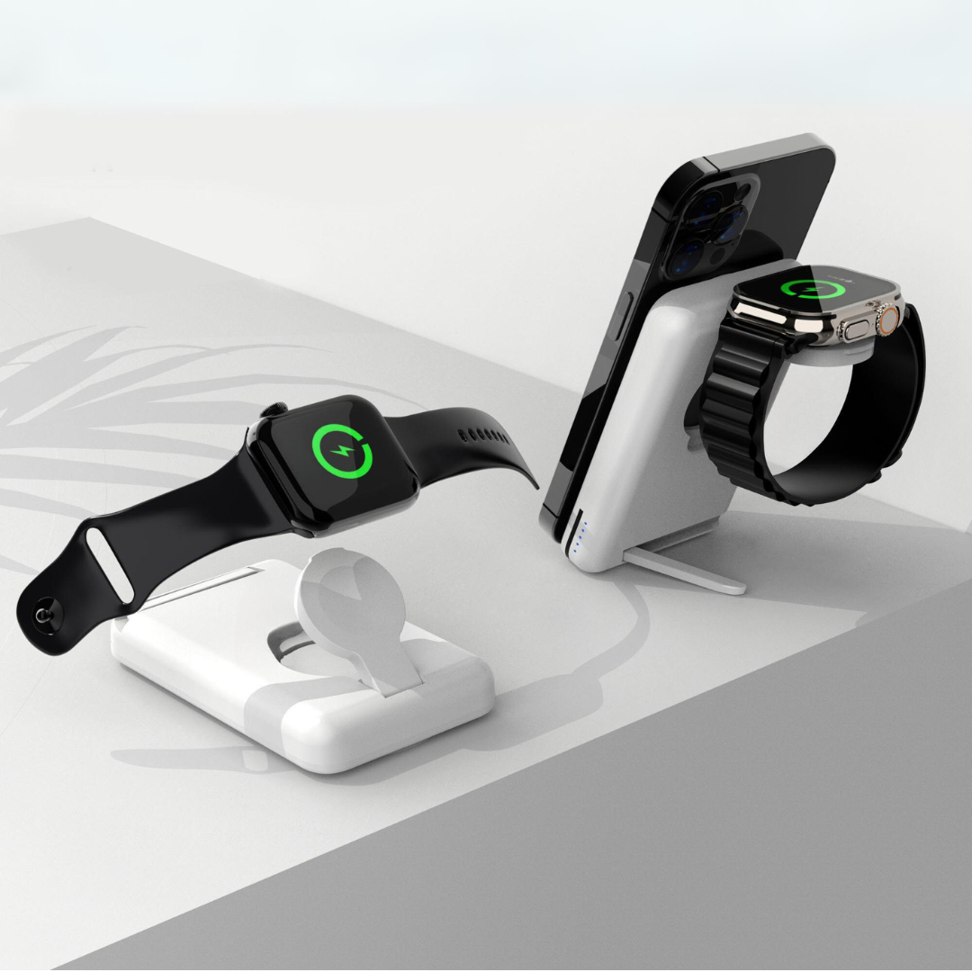 Apple Qi MagSafe Foldable Wireless Multi Charger With Removable Power Bank