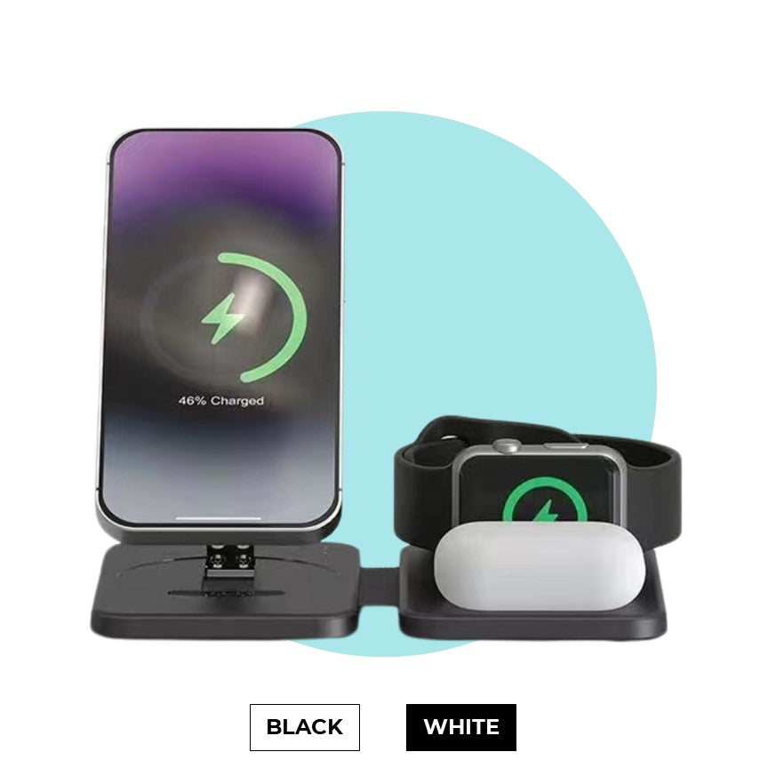 Wireless 3in1 Charging Station For Apple iPhone MagSafe