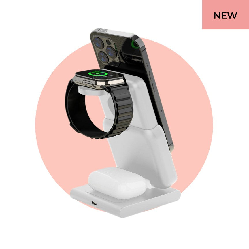 Apple Qi MagSafe Foldable Wireless Multi Charger With Removable Power Bank