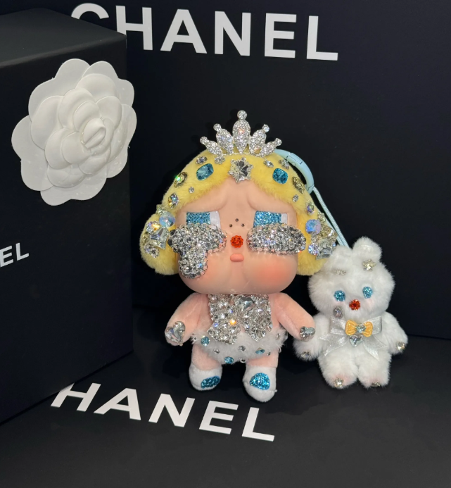 Authentic Pop Mart Crybaby Super Secret Baby Blonde Vinyl Plush Customized with Swarovski Crystals – Handmade Collectible