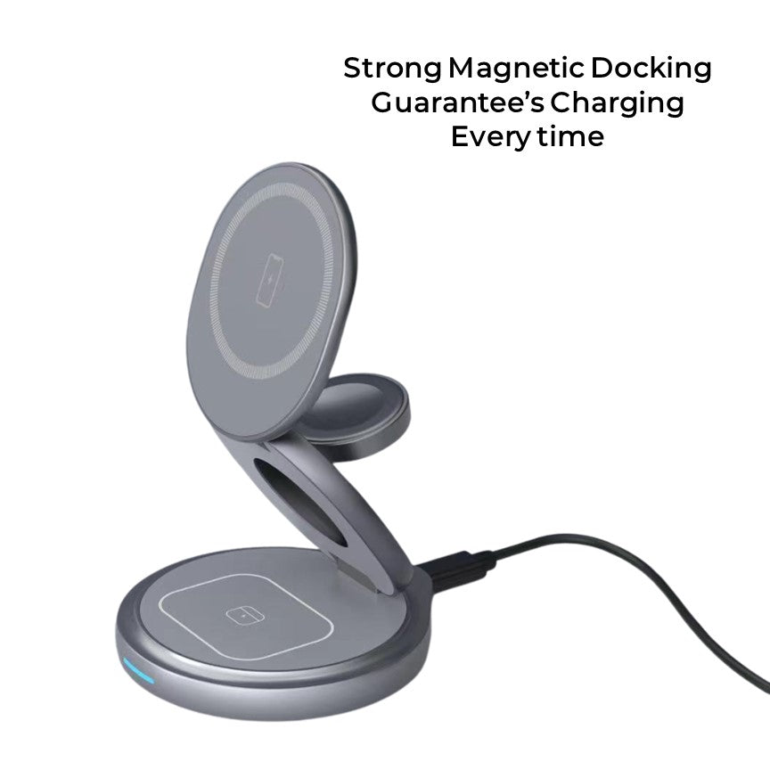 Apple 3in1 Qi MagSafe Wireless Foldable Multi Charger For iPhone, Watch & AirPods