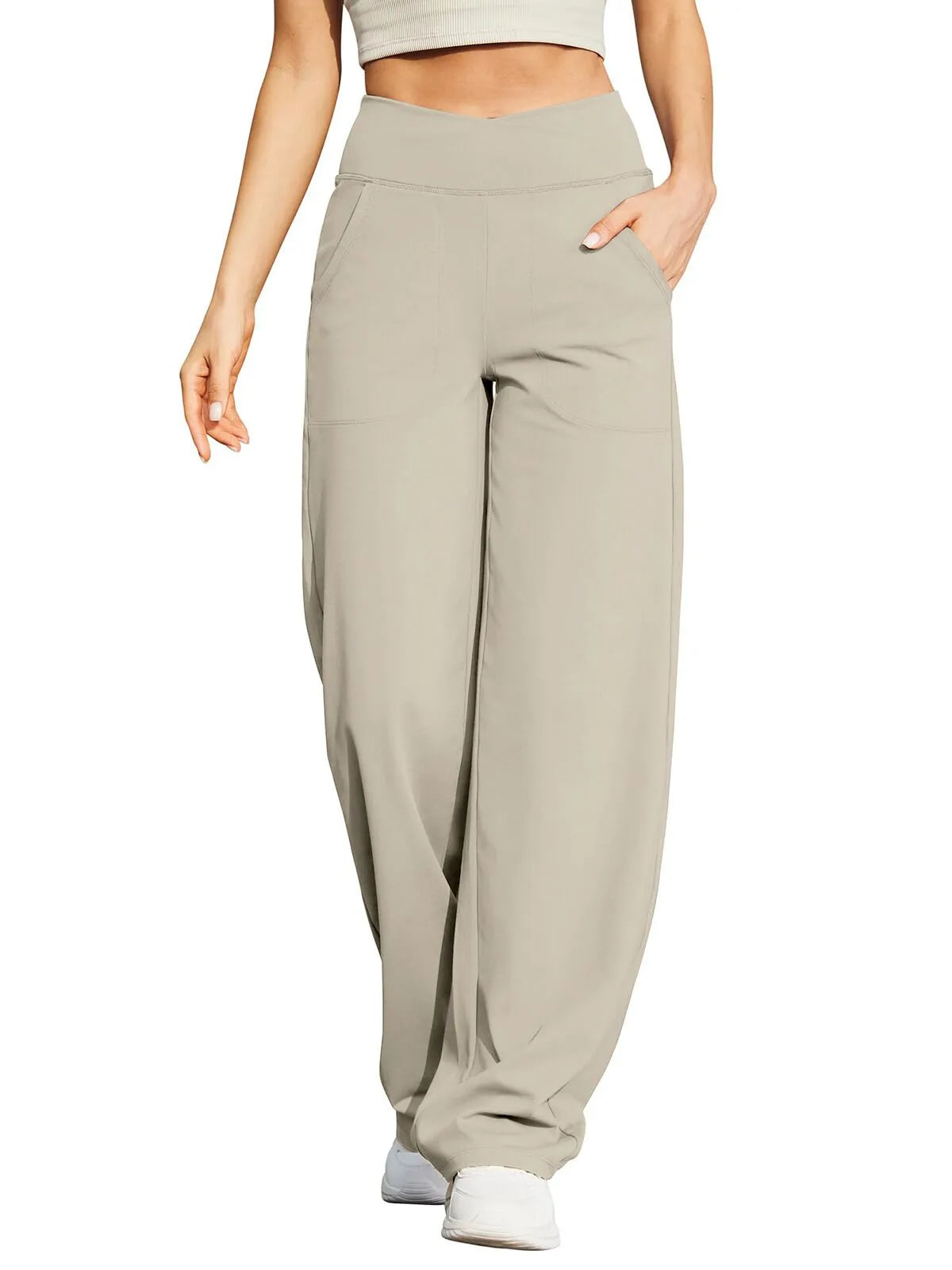 Women’s Stylish High Waist Pants with Pockets