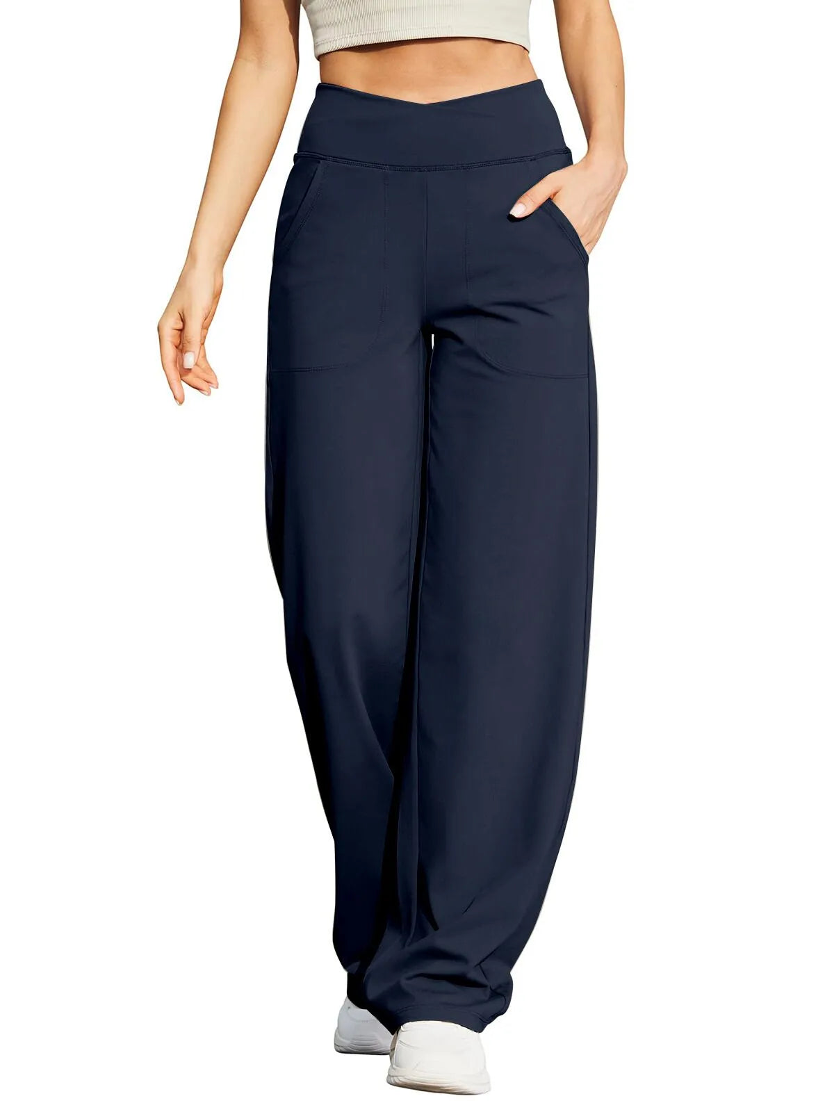 Women’s Stylish High Waist Pants with Pockets