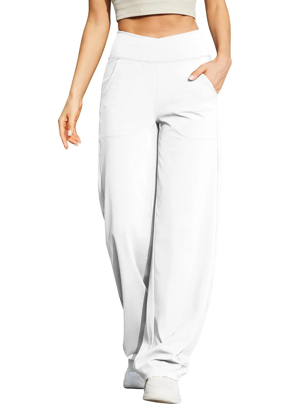 Women’s Stylish High Waist Pants with Pockets
