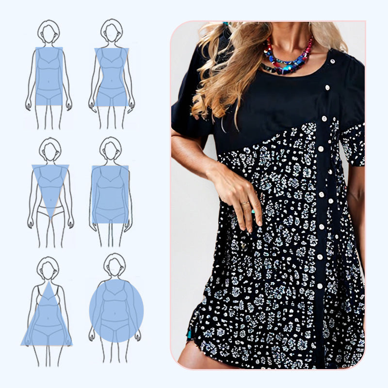 Women's Patchwork Vintage Printed Cotton Linen Dress