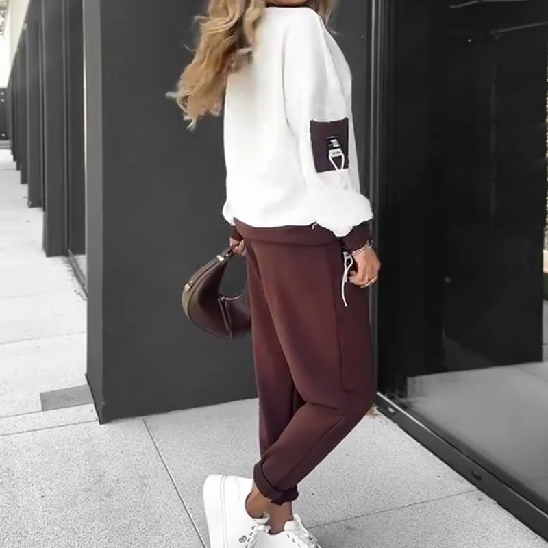 🍁NEW HOT SALE🔥Color-Block Pullover Hoodie & Jogger Pants Set