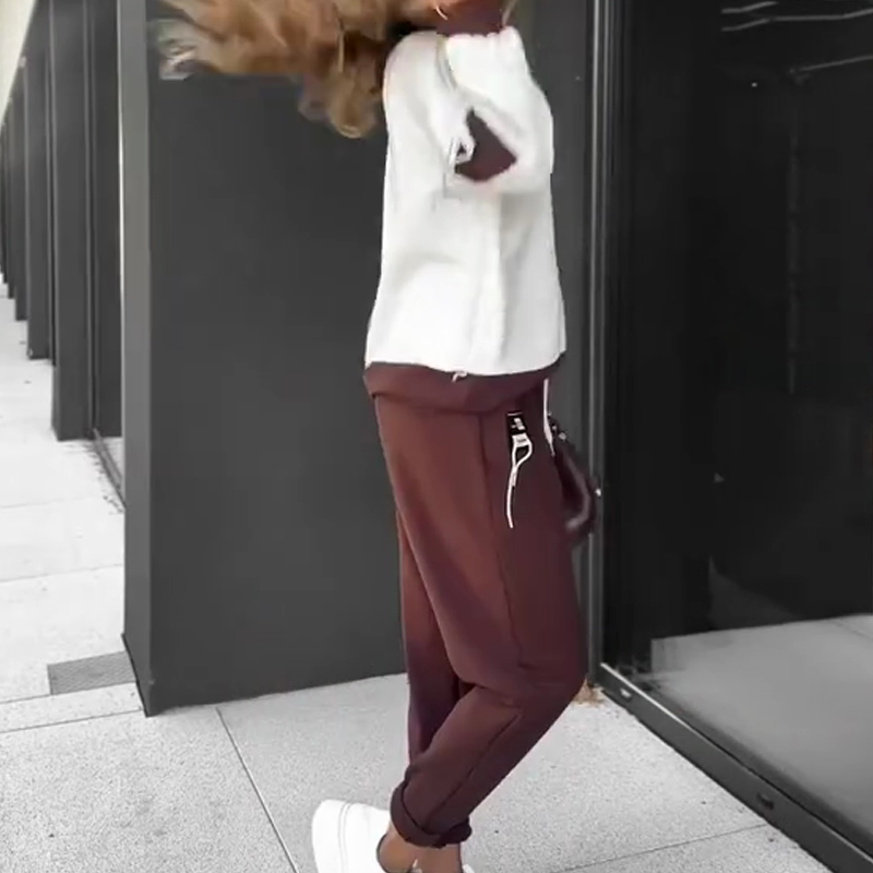 🍁NEW HOT SALE🔥Color-Block Pullover Hoodie & Jogger Pants Set