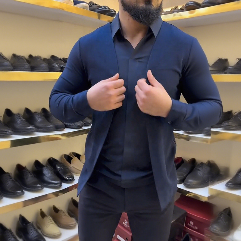 💥Men's Mock Two-Piece Shirt